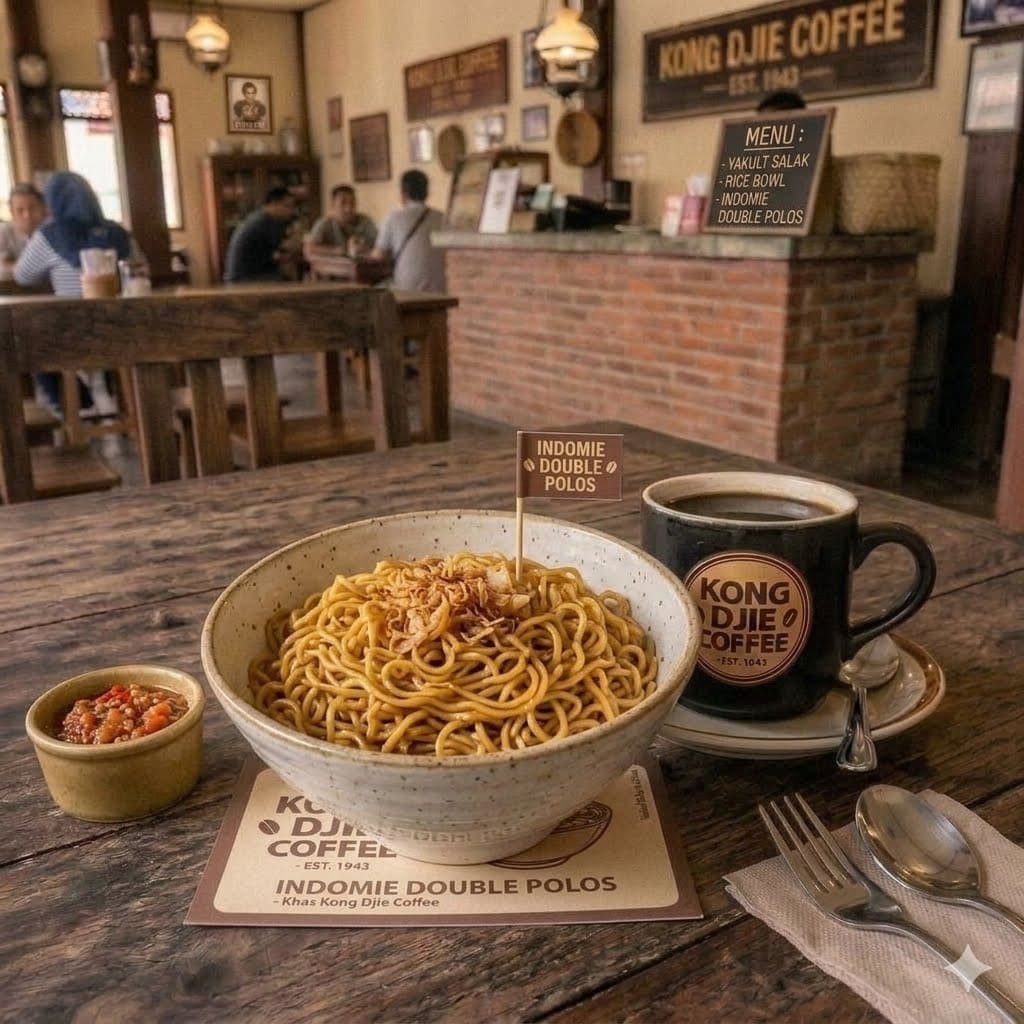 INDOMIE DOUBLE POLOS Kedai Kopi Kong Djie